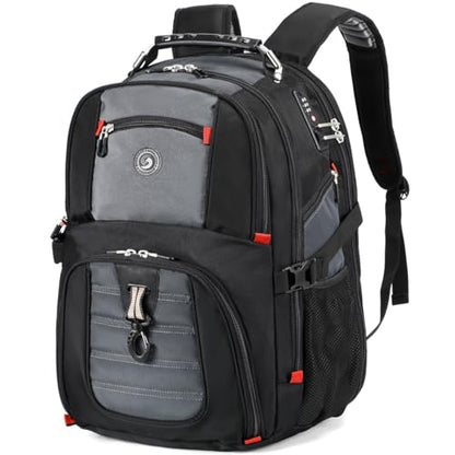 SHRRADOO Extra Large Travel Laptop Backpack for Men, Work College Backpacks - color: Grey