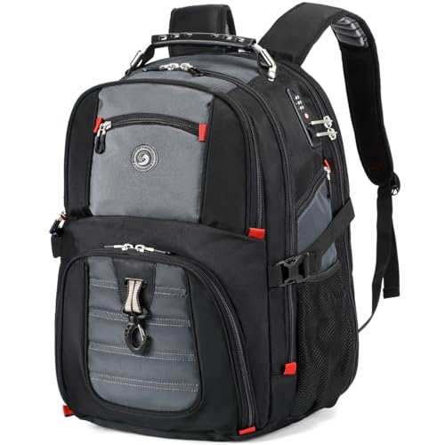 SHRRADOO Extra Large Travel Laptop Backpack for Men, Work College Backpacks - color: Grey
