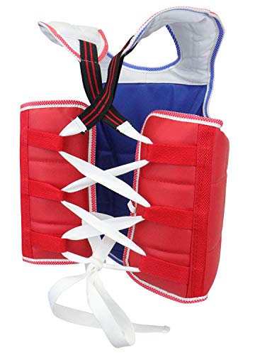 AAMA Solid Reversible Olympic Style Taekwondo Chest Guard Protector - size: 2