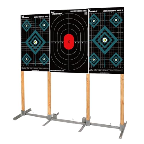 Highwild Adjustable Target Stand Base Paper Target Stands for Shooting Range Portable H-Shape Cardboard Shooting Base Triple Set