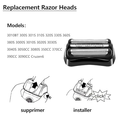 2 Pack 21B Blade for Braun Series 3&for Braun s3 Replacement Head