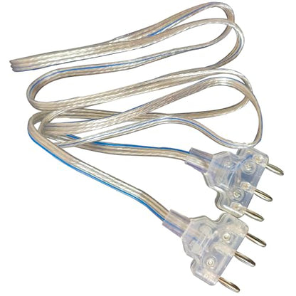 LEONARK Fencing Epee Saber Foil Body Cord Mask Cord Fencing Wire Clamp Clip- Two-Pin Plug/Three-Pin Plug Clear Wire (Set of 2) - size: Epee