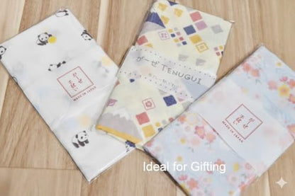 Japanese Gauze Tenugui Towel – 100% Cotton Made in Japan – Quick Dry, Soft & Lightweight Kitchen Tea Towel, Face & Hand Towel for Travel, Gym and Daily Use (1, Chidori Fuji Pattern Blue, Medium) - color: Chidori Fuji Pattern Blue
