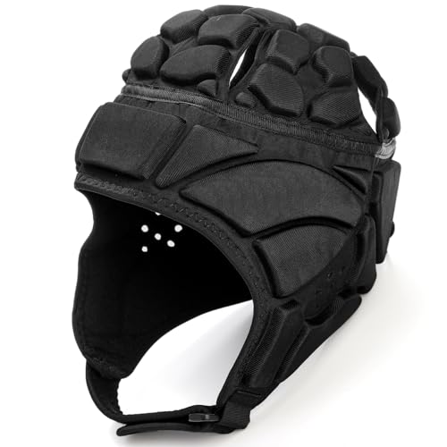 ZENFUN Rugby Helmet Shell, Soft Padded Headgear for Soccer, Protective Football Headguards for Youth, Scrum Cap for Kids, Medium/Large/Extra Large Size - size: Large