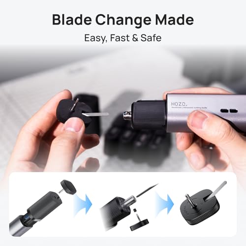 HOZO 10PCS Ultrasonic Cutter Replacement Blades – Compatible with NeoBlade & Most Ultrasonic Cutting Tools,SK5 High Carbon Stee,Blade Storage Box - 06 Double Edge Blade - style: 06 Double Edge Blade