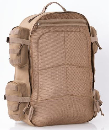 Large Tactical Backpack Bag For Hiking,Camping,Travel,Bug-Out 55L - color: Coyote Brown