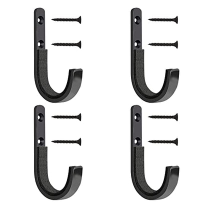 HEKAGURA Metal Gun Rack Storage Rifles Shotgun Hooks Wall Mount Hangers for Any Rifles Shotguns Archery Bow with Soft Padding and Heavy Duty Steel… - color: 4Pack Black
