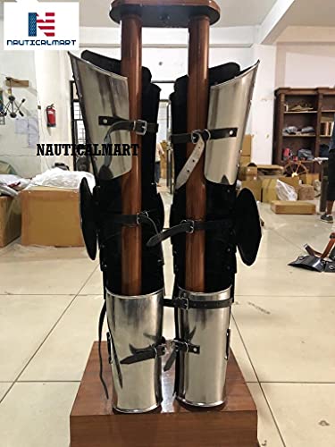 Leg Combat Armor Set, Plate Legs, cuisses with poleyns and Greaves LARP Steel Protection Medieval Armor Costume