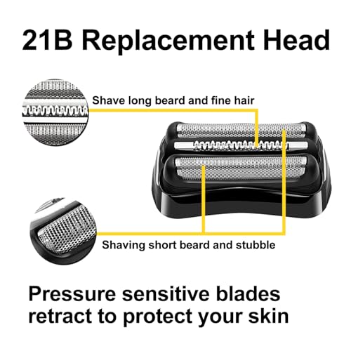 21B Series 3 Electric Shaver Replacement Head Compatible with Braun(2-Pack)