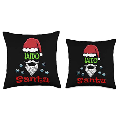 Iaido Instructor / 'Iaido Santa' / Lazy Christmas Costume Throw Pillow - size: 16x16