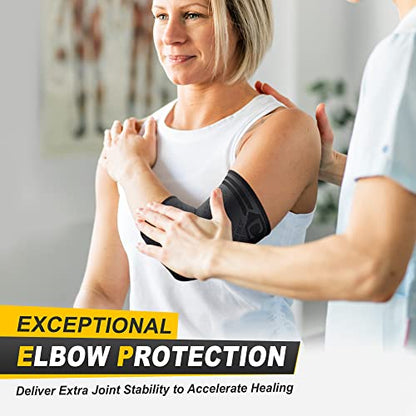 CAMBIVO 2 Pack Elbow Brace Compression Sleeve, Tennis & Golfer's Elbow - color: Black, size: X-Small