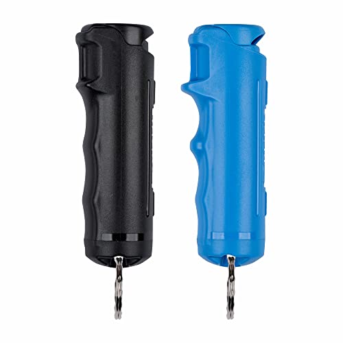 SABRE Pepper Gel Kit with Blue Water Practice Spray, 25 Bursts, Maximum Strength, Gel Is Safer, Ergonomic Finger Grip, Fast Flip Top Safety, Comes With A Blue Water Practice Spray Canister