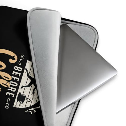 Fencer Before Coffee Longsword Fencing Coffee Lover Fencer Graphic Laptop Sleeve - size: 13 Inches
