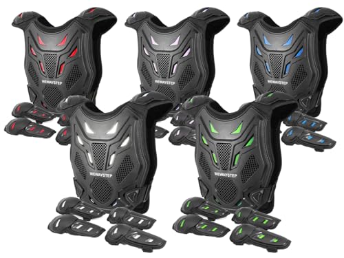 Kids Dirt Bike Gear, Motocross Armor Body Guard Vest Suit (Silver) - color: Silver