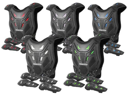 Kids Dirt Bike Gear, Motocross Armor Body Guard Vest Suit (Silver) - color: Silver