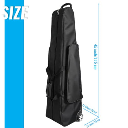 Fencing Bag with Wheels - Draw-bar Rolling Fencing Bag - Fencing Bags with Integrated Plate and Wheels - color: Black PRO