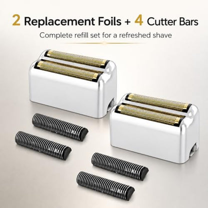 Replacement Foil and Cutters Compatible with BaBylissPRO FXFS2 - color: silver