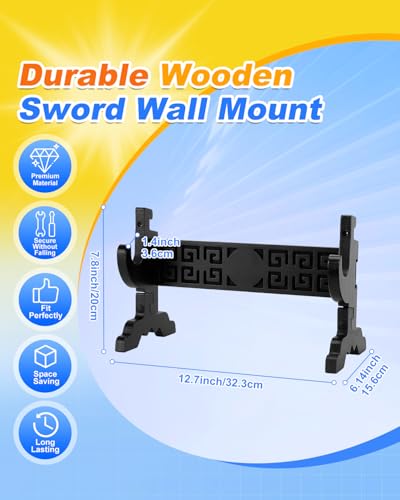 Sword Stand 1-Tier Wooden Wand Stand for Katana Display Holder