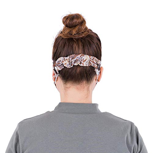 LOFBAZ Strap Holder with Buttons for Hook Face Covering Extender Adjustable Protection Reusable Washable Straps Paisley Khaki OS - color: Paisley Khaki