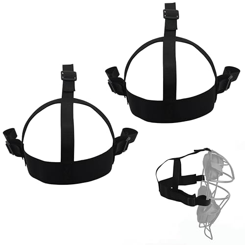 2 Pack Baseball Softball Face Mask Straps, Adjustable Buckle Replacement Straps for Catcher Mask, Universal Youth Adult Secure Durable Mask Strap