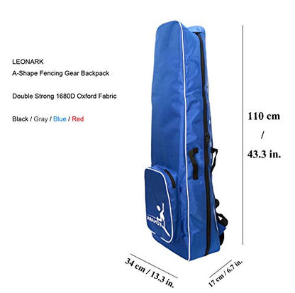 LEONARK Fencing Draw-bar Wheel Bag for Epee Saber and Foil - Hema Sword Bag Trolley Case for Fencing Suit and Mask - color: Blue A