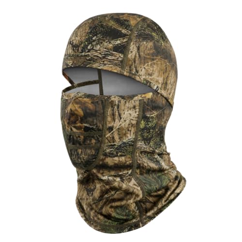 Lightweight Hunting Balaclava Camo Face Mask with Mesh Panel - color: Misty Thicket