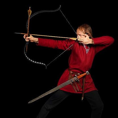 Mythrojan Medieval Sword Frog Adventurer with Leather Holder for Universal Rapier, Broadsword, Cutlass - style: Left Handed - Brown (6" X 5")