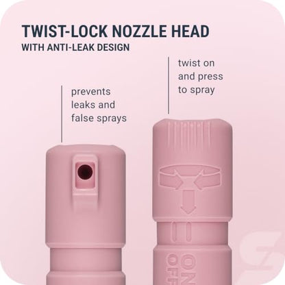 SABRE Mighty Discreet Pepper Spray with Snap-Clip Keychain - Pocket Size for Running, Walking, Keys & Travel, Fits in Small Bags & Purses, Max Strength Self Defense, UV Dye, 12 ft Range, 0.18 fl oz - color: Soft Pink