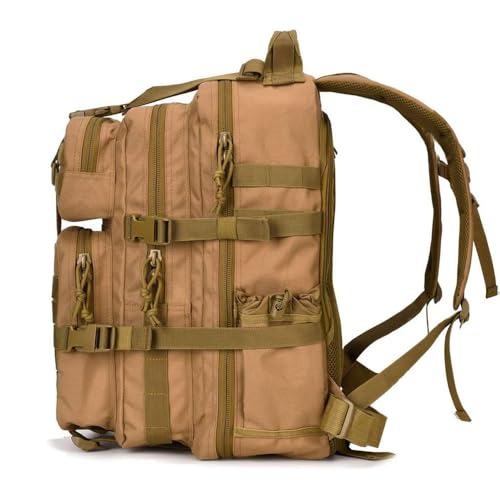 REEBOW GEAR Travel Tactical Backpack Outdoor 3 Day Rucksack Bag for Men - color: 09 Tan