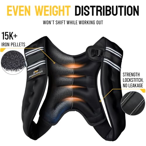 PodiuMax Weighted Vest for Women, Comfort-Fit with Adjustable Straps & Phone Bag, 6/8/12/16/20/25/30LB Womens Weighted Vest for Faster Weight Loss, Walking Strength Training Running - size: 8LB