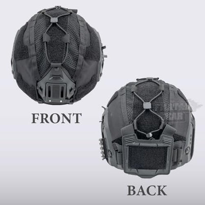 FMATAL GEAR Multifunctional Tactical Helmet Cover for Maritime Helmets, Compatible with Airsoft, Paintball, and Cosplay - color: BK