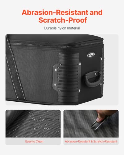 VEVOR Studio Equipment Trolley Case, 46.46 x 14.57 x 11.81 in / 118 x 37 x 30 cm, Rolling Camera Bag, Carrying Bag with Wheels Straps Padded Compartment Handle, for Light Stands, Tripods, Telescopes - size: 46.46 x 14.57 x 11.81 in