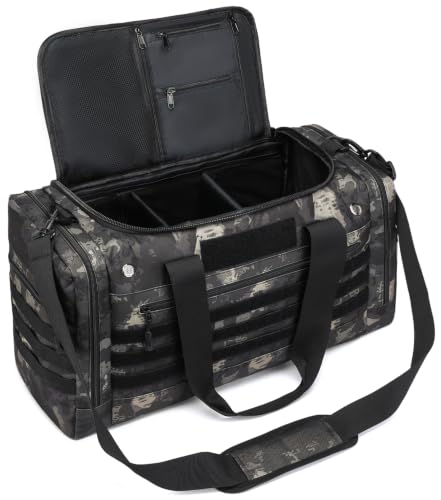 45L Large Duffle Bag for Men & Women - Military Tactical Gym Bag for Travel - color: Black CM, size: 45L