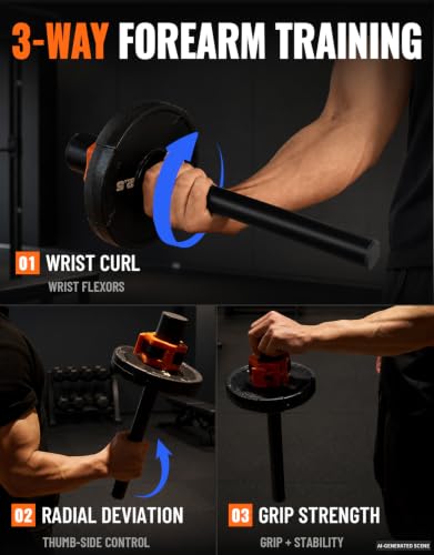 Fitarc Forearm Wrist Strengthener Grip Strength Trainer - color: 2" Side Flex Wrist Bar