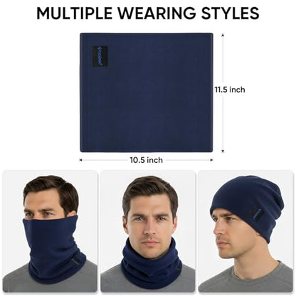 TICONN Neck Gaiter for Men Women, Cooling Bandana Face Mask Cover Gator - color: 2 Navy Blue, style: Fleece