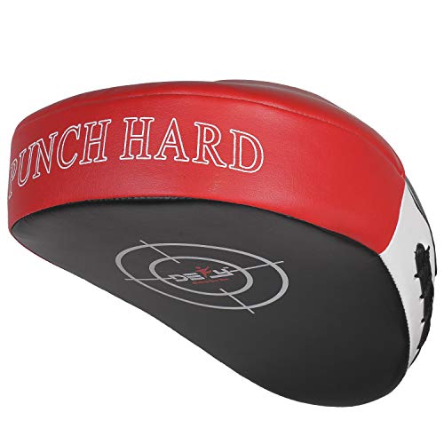 DEFY MMA Muay Thai Boxing Focus Mitts – Premium Leather Hook & Jab Punching Pads - Curved Focus Mitts for Strike & Kick Training Shield