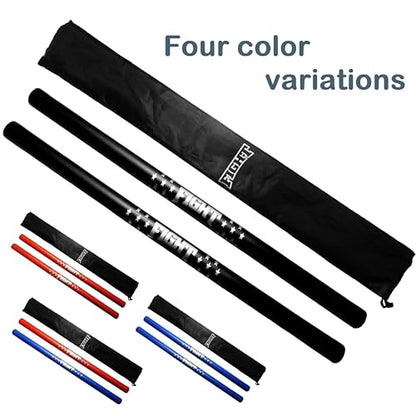 Martial Arts Equipment Foam Padded Sticks with Carry Bag Case Set 2 Pieces - color: Black