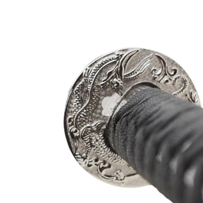 MASTER USA - Hand Carved Katana Sword with Samurai Bushido Code on Scabbard, 1045 Steel, 41.5 Inches Overall, Includes Display Stand - color: Sword of Loyalty