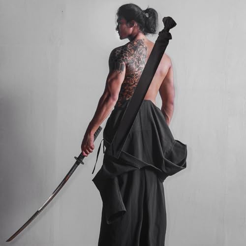 NUMJAW Sword Bag Back Lightsaber Holster Ninja scabbard Katana Back Holster with Strap Sword Back Holster Carrying Case Katana Sword Holder Back for Samurai Cosplay Costume Halloween Dress Up Party