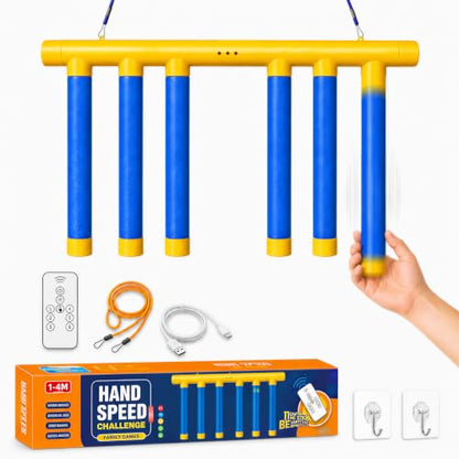 Reflex Challenge Drop Stick Game, Falling Sticks Reaction Time (Yellow)