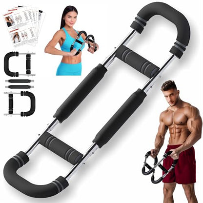 Twister Arm Trainer, Adjustable Resistance Chest Workout Equipment for Men Women, Forearm Biceps Tricep Chest Thigh Exerciser, Portable Spring Home Workout Bar