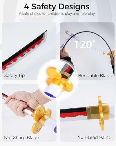 Cold Blade Katana Sword - 41 inches Katana Replica with Holster Belt and Display Stand - Sword with Authentic Design - color: Inferno White
