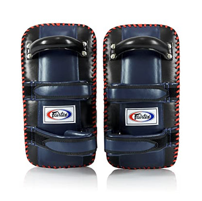 Fairtex Curved Muay Thai Pads, Kickboxing Punching Kicking Striking Shield - color: Black/Blue, size: Extra Thick