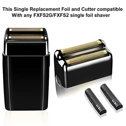 Replacement Heads Foil & Cutters Compatible with BaBylissPRO FXFS2 Shaver - color: black