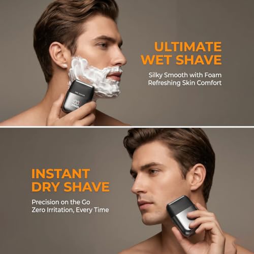 Electric Foil Shaver for Men, Close Shave Electric Razor for Men with 3 Floating Blades, IPX7 Waterproof Wet/Dry Washable Shaver, Smart LED Screen, 100-Min Runtime, Travel Lock (Replacement) - color: Replacement