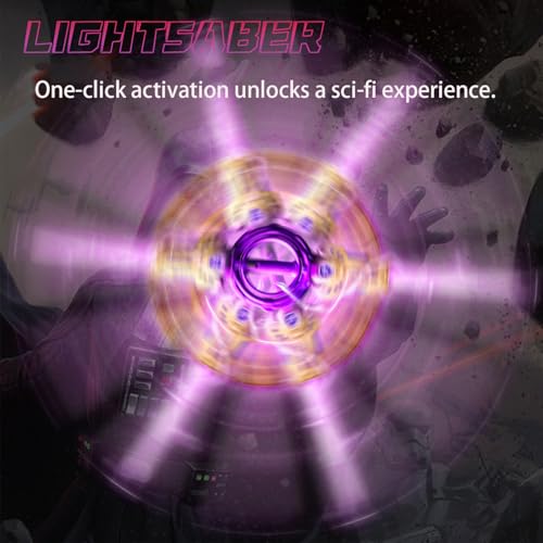 2-Pack 43-Inch Spinning Light Sword with Sound Effects,Telescopic Kids' Light Sword, Rechargeable LED Toy Lightsaber, Suitable for Kids and Adults, Halloween Cosplay Gift