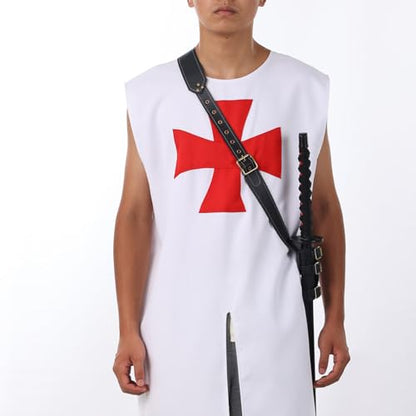 BLESSUME Medieval Knight Belt with Sword Frog Holster Rapier Scabbard Holder 1pc - color: Black 1