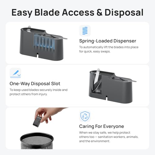 HOZO 10PCS Ultrasonic Cutter Replacement Blades – Compatible with NeoBlade & Most Ultrasonic Cutting Tools,SK5 High Carbon Steel,Safety Dispenser with Waste Slot, Blade Storage Box - Mini Chisel Blade - style: 04 Mini Chisel Blade