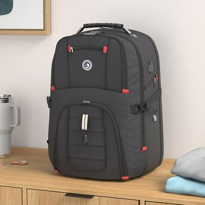 SHRRADOO Extra Large Travel Laptop Backpack for Men, Work College Backpacks - color: Black