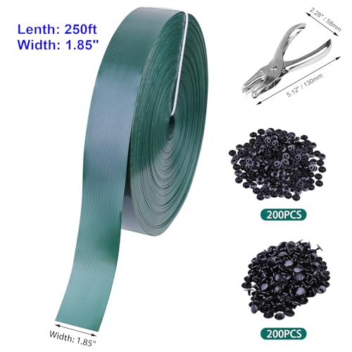 Chain Link Fence Tape,250ft×1.85in, Fence Privacy Strip, Green,One Hole Punch&200 Fasteners, Suitable for Terraces, Patio, Gates, Swimming Pool - color: green